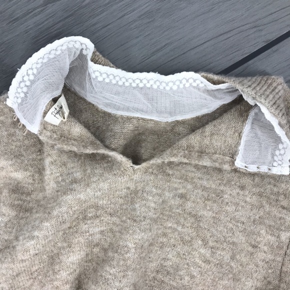 Peyton Primrose knit sweater lace trim keyhole xl - Picture 12 of 16